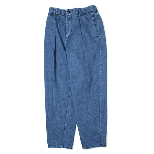  FRONT PLEATED PEGTOP JEANS ORGANIC SELVEDGE DENIM  