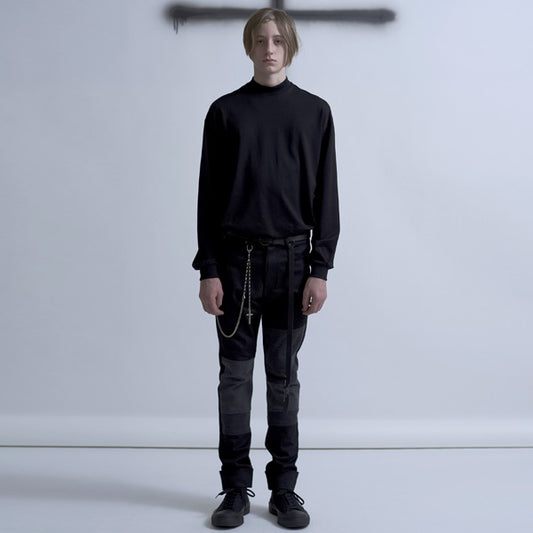  STRETCH DENIM COMBINATION (BLACK)  