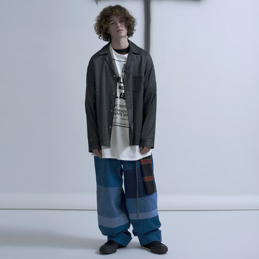  13.5oz FLAT DENIM COMBINATION (L/INDIGO)  