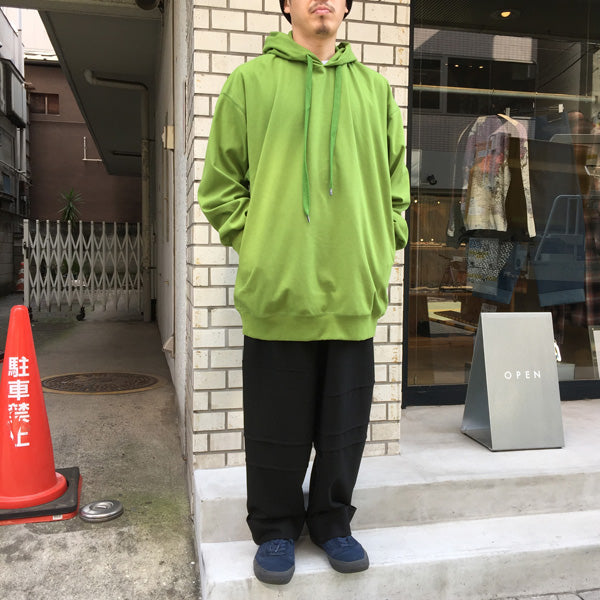 WOOL GABARDINE PATCHWORK WIDE SLACKS