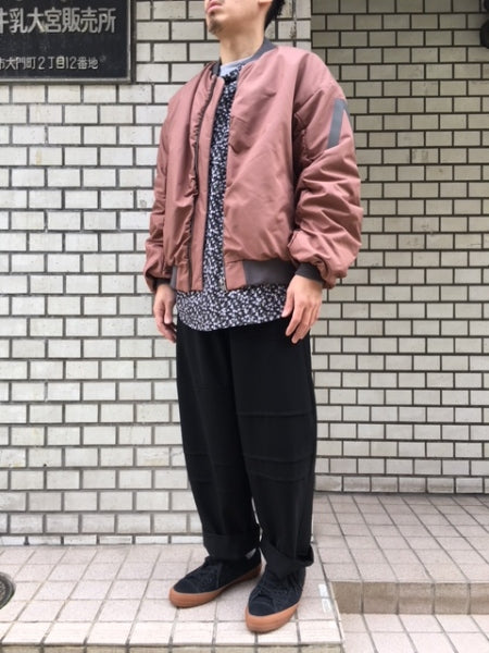 WOOL GABARDINE PATCHWORK WIDE SLACKS