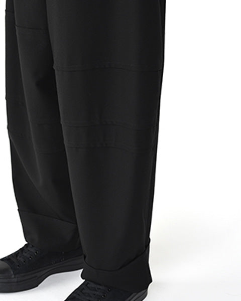  WOOL GABARDINE PATCHWORK WIDE SLACKS  