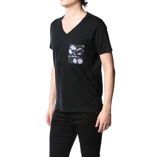  ギザンティ天竺 Vネックポケット付きS/S  