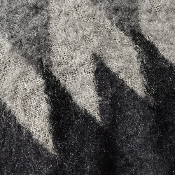 Kid Mohair Argyle Washed Knit Long Cardigan