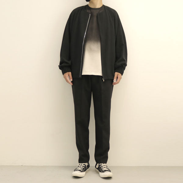 HARD TWISTED LI/C DOBBYGABADINE COLLARLESS BLOUSON