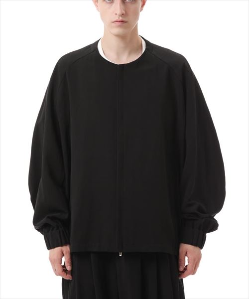 HARD TWISTED LI/C DOBBYGABADINE COLLARLESS BLOUSON