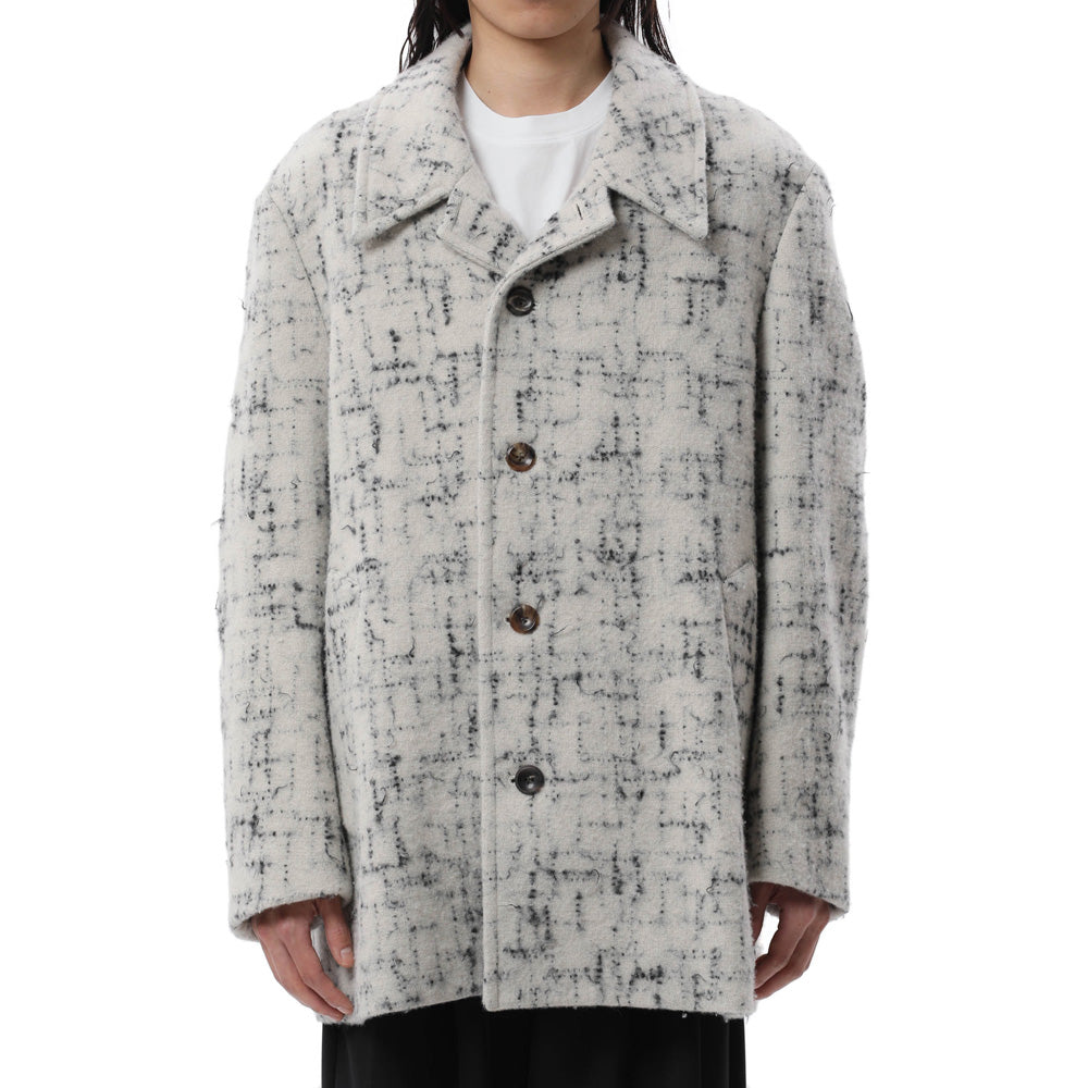 SPLASHED TWEED HALF COAT