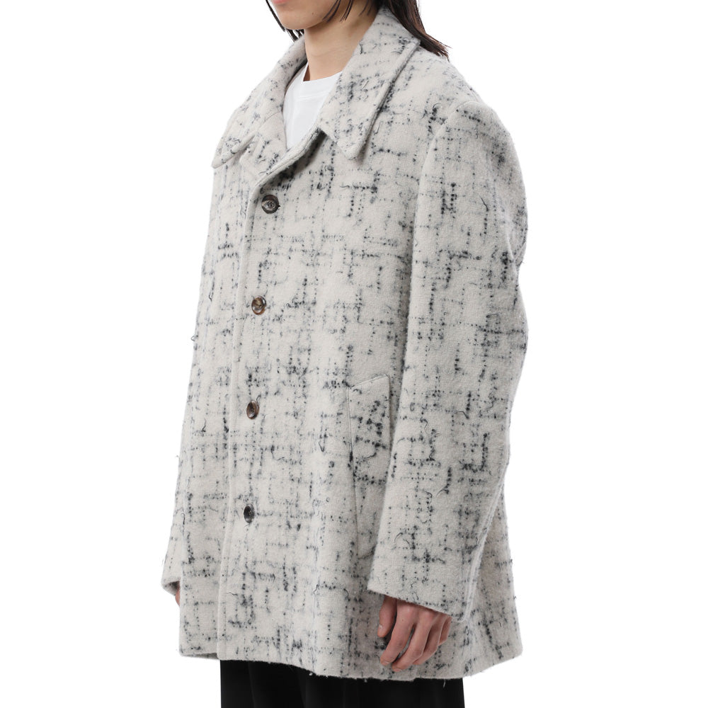 SPLASHED TWEED HALF COAT
