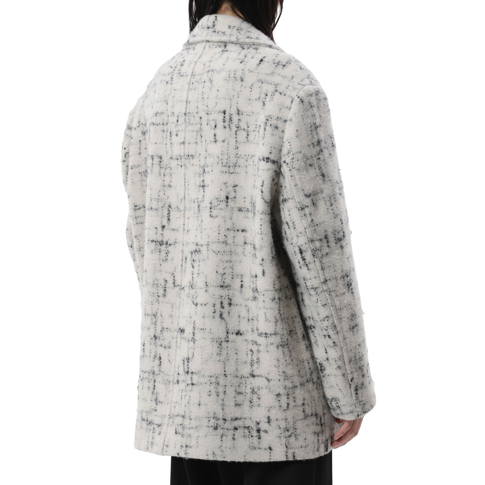 SPLASHED TWEED HALF COAT