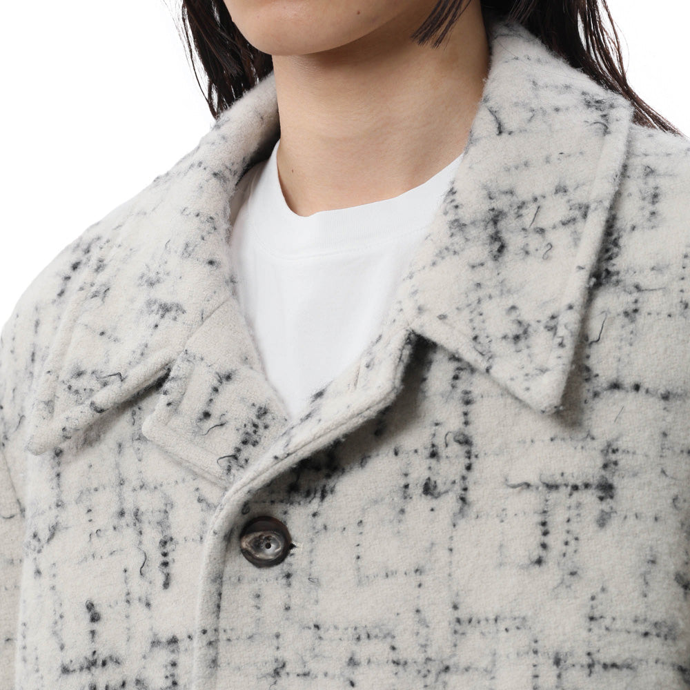 SPLASHED TWEED HALF COAT