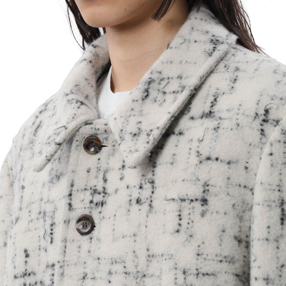 SPLASHED TWEED HALF COAT