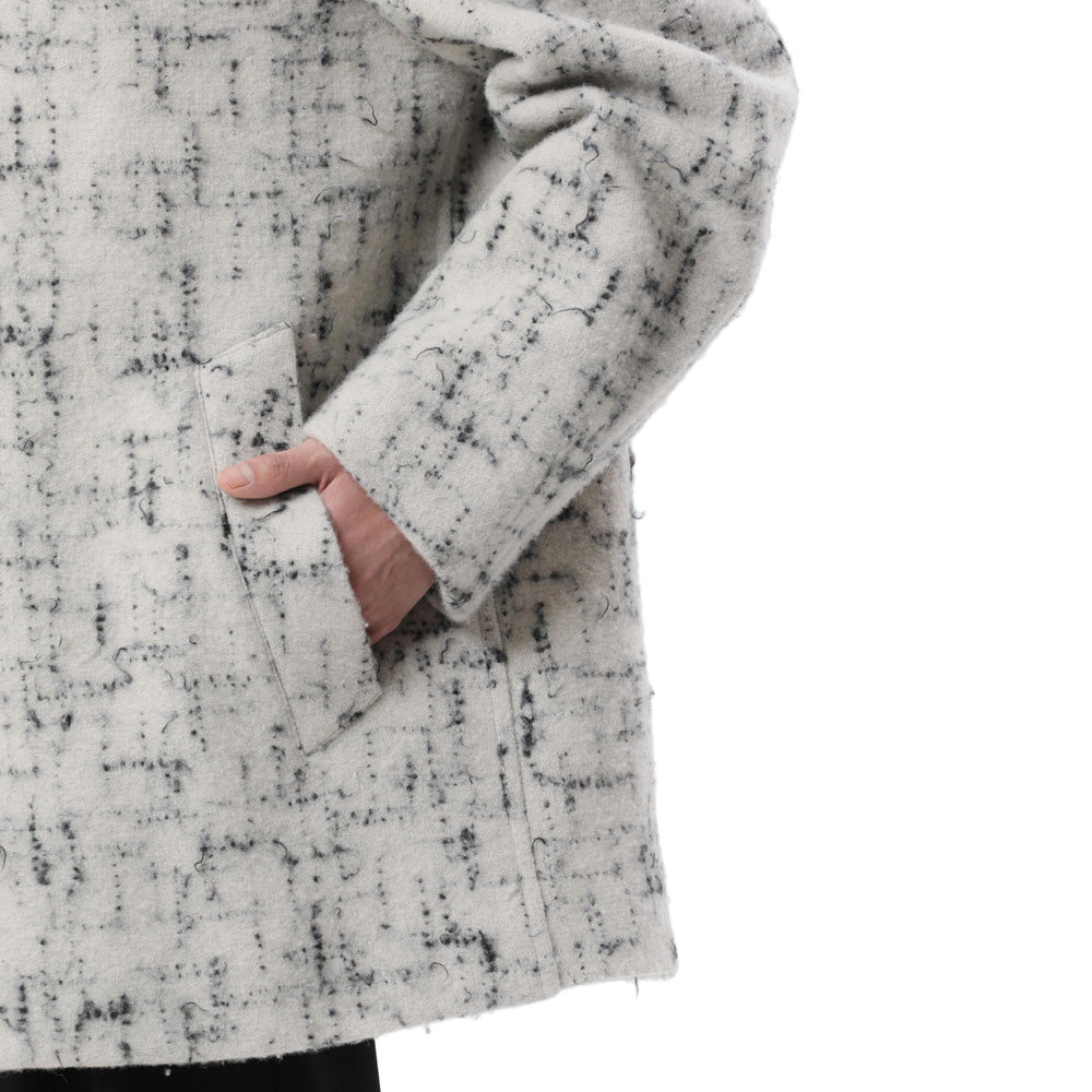 SPLASHED TWEED HALF COAT