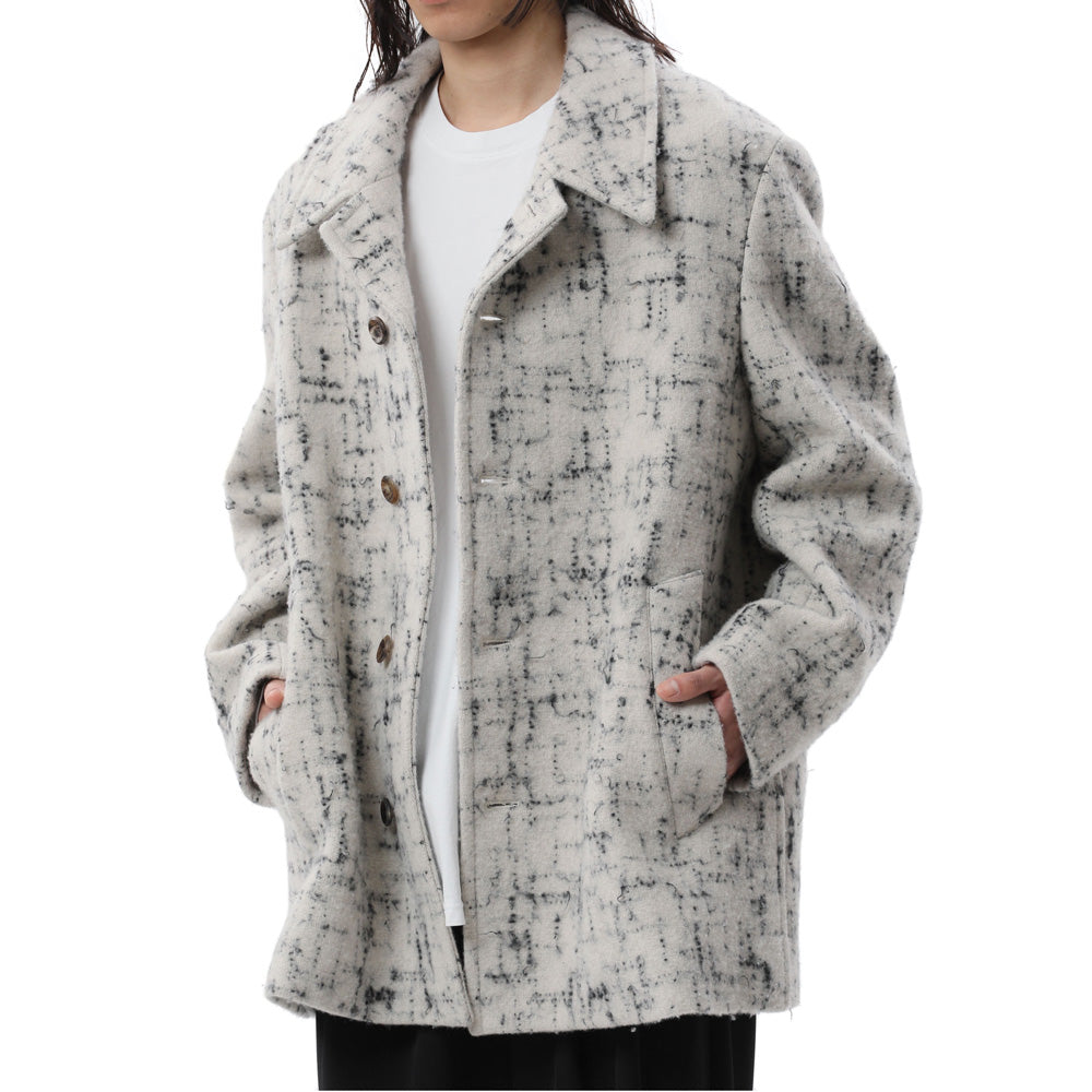 SPLASHED TWEED HALF COAT