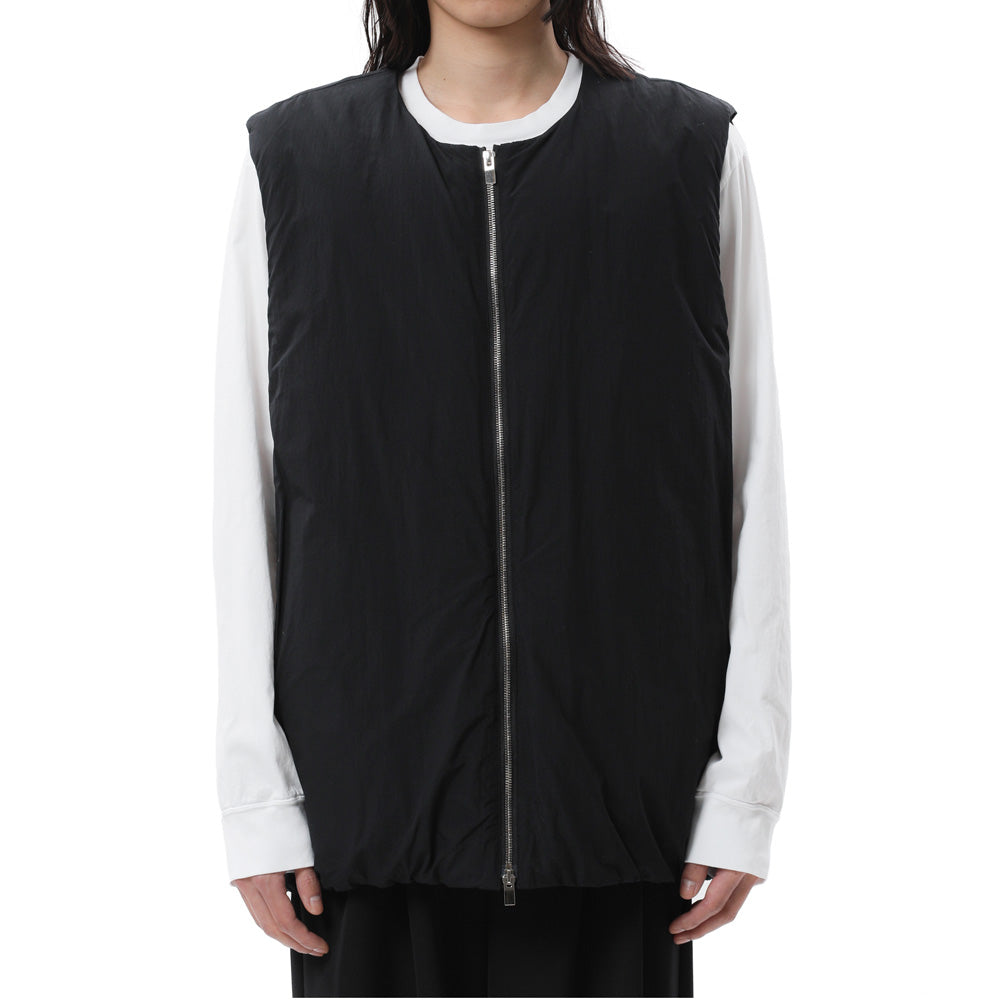 NY TAFFETA COLLARLESS DOWN VEST