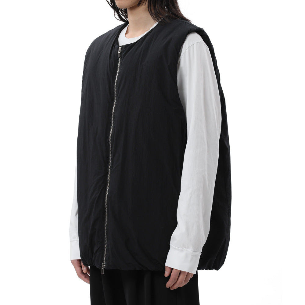 NY TAFFETA COLLARLESS DOWN VEST