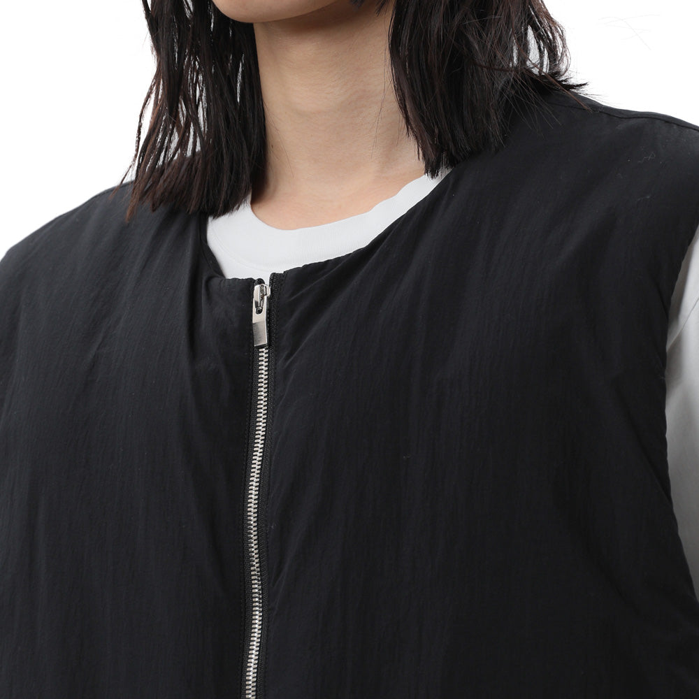 NY TAFFETA COLLARLESS DOWN VEST