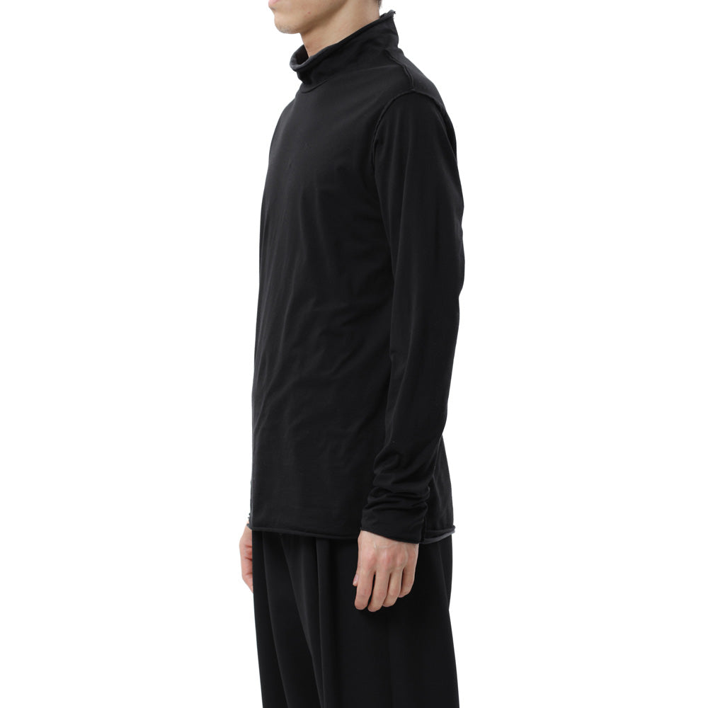 80/2 TIGHT TENSION JERSEY LAYERED HIGH NECK L/S TEE