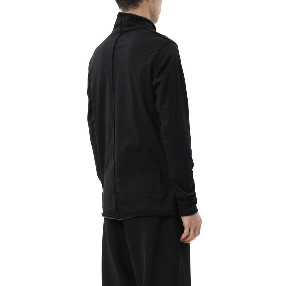 80/2 TIGHT TENSION JERSEY LAYERED HIGH NECK L/S TEE