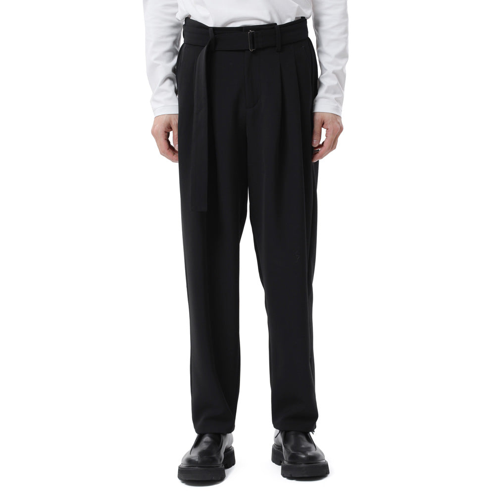 PE STRETCH DOUBLE CLOTH TWO PLEATS TAPERED FIT