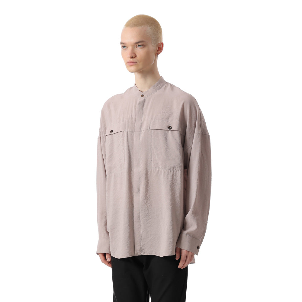 RY/NY LAWN OVERSIZED BAND COLLAR L/S SHIRT