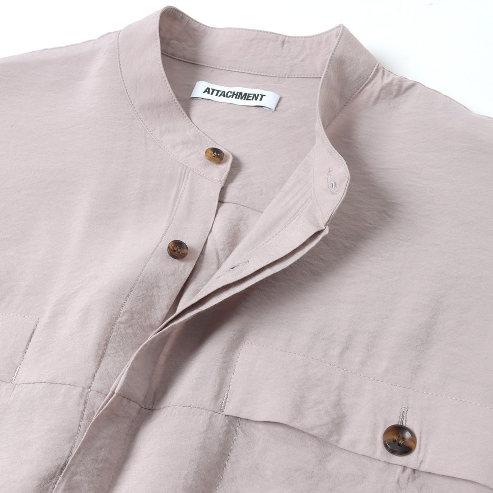 RY/NY LAWN OVERSIZED BAND COLLAR L/S SHIRT