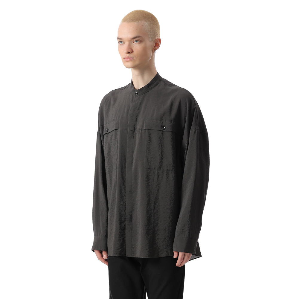 RY/NY LAWN OVERSIZED BAND COLLAR L/S SHIRT