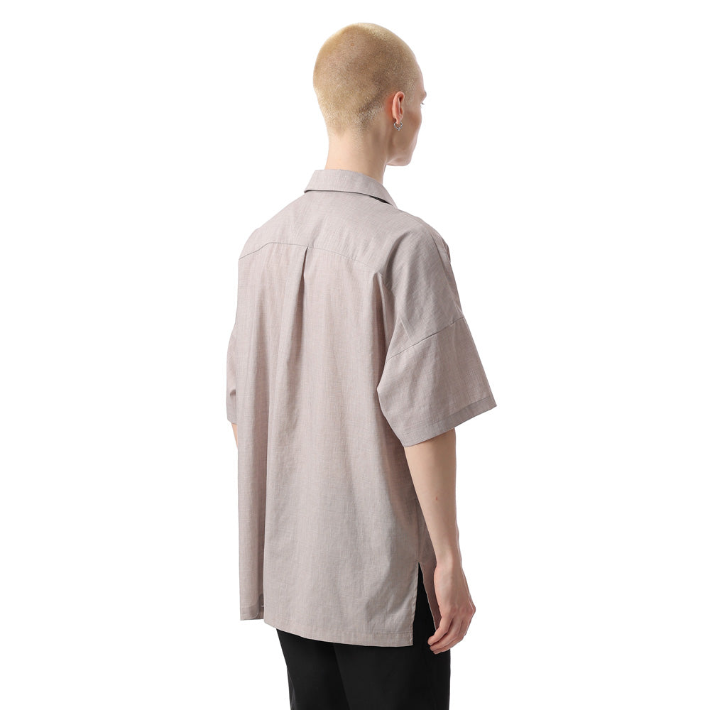PE/LI POPLIN OPEN COLLAR S/S SHIRT