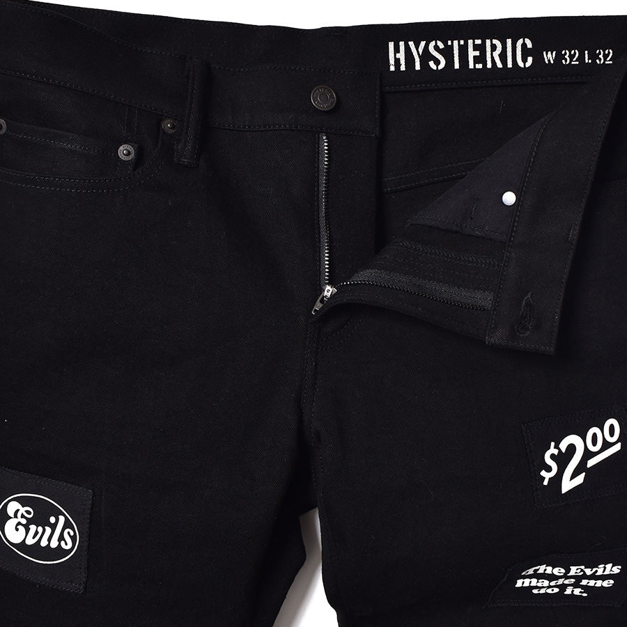 HYSTERIC GLAMOURxMINEDENIM F.Black STR 5pocket OWS