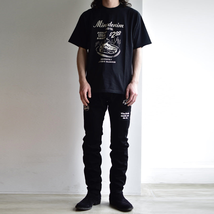 HYSTERIC GLAMOURxMINEDENIM F.Black STR 5pocket OWS