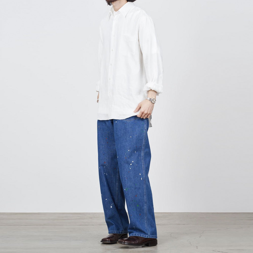 M-35 PAINTED PANTS 10oz ORGANIC COTTON INDIGO DENIM