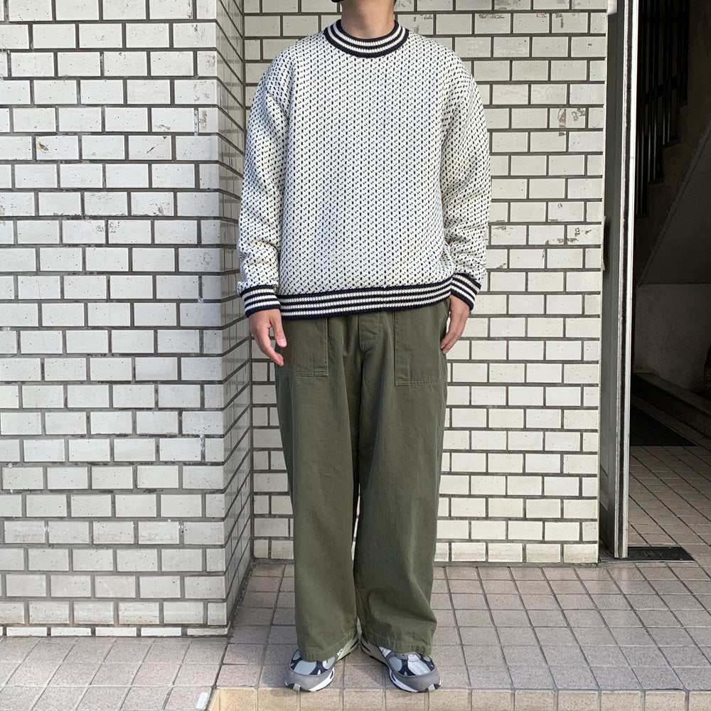 80s ALPACA BIRDS EYE HEAVY CREW SWEATER