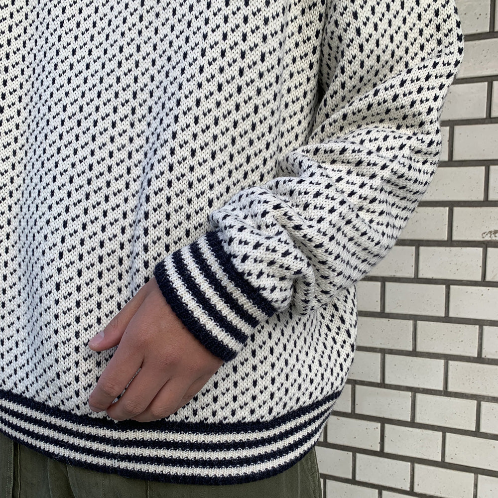 80s ALPACA BIRDS EYE HEAVY CREW SWEATER