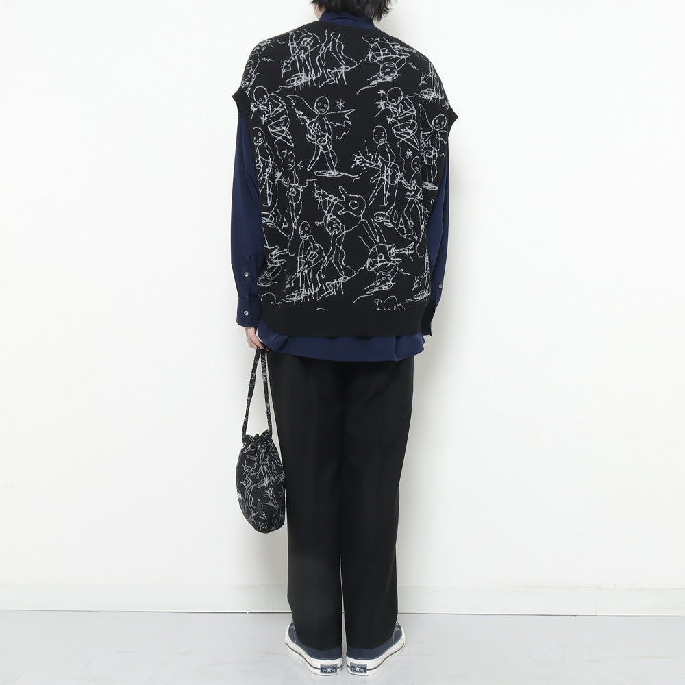 WOOL WJQ KNIT BIG VEST