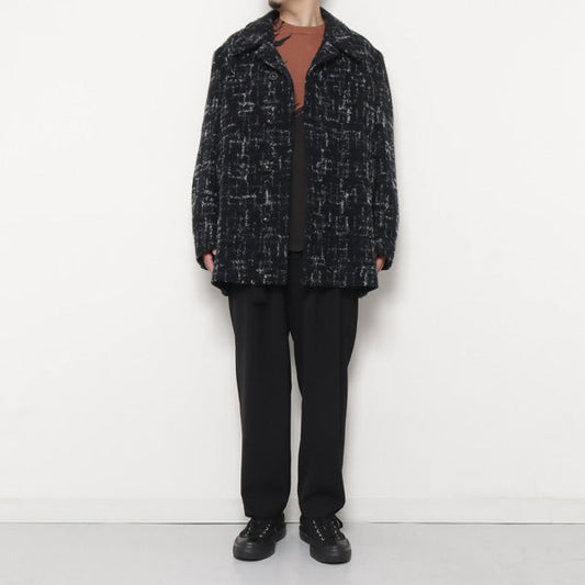  SPLASHED TWEED HALF COAT  