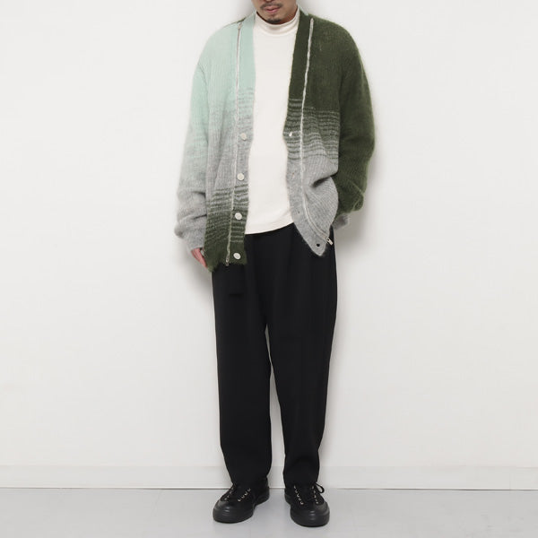 WO/NY MOHAIR GRADATION ZIP CARDIGAN
