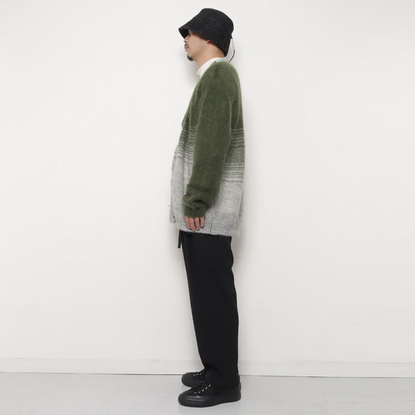 WO/NY MOHAIR GRADATION ZIP CARDIGAN