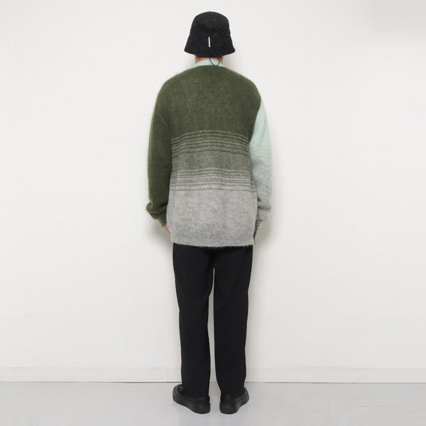 WO/NY MOHAIR GRADATION ZIP CARDIGAN