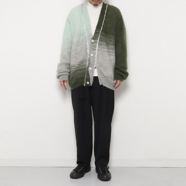 WO/NY MOHAIR GRADATION ZIP CARDIGAN
