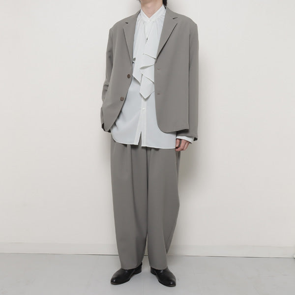 POLYESTER TROPICAL GATHER WIDE PANTS