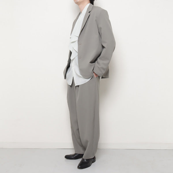 POLYESTER TROPICAL GATHER WIDE PANTS