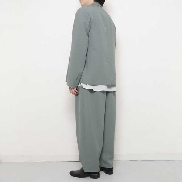 POLYESTER TROPICAL GATHER WIDE PANTS
