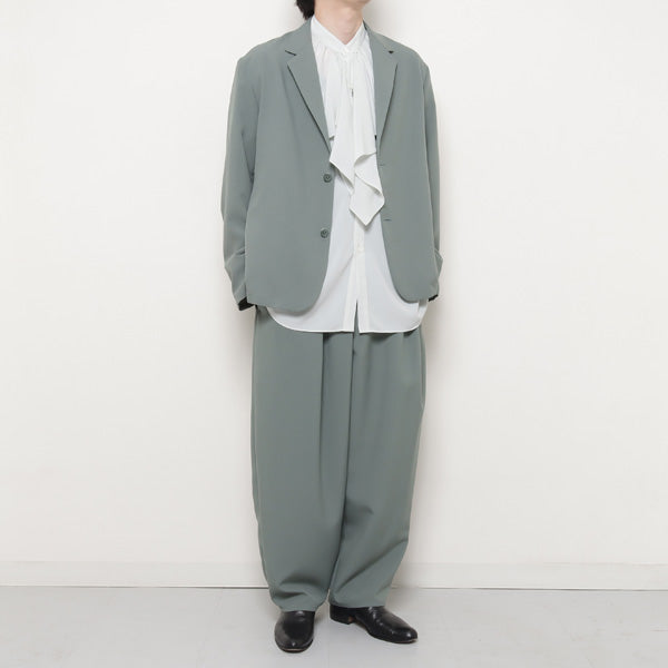 POLYESTER TROPICAL GATHER WIDE PANTS