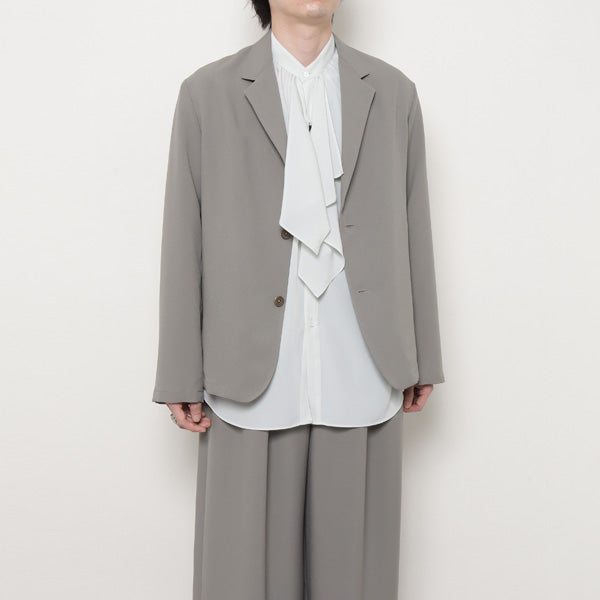 POLYESTER TROPICAL GATHER WIDE FLARE PANTS