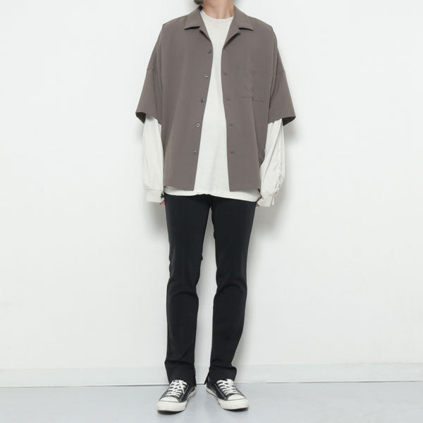 PE LIGHT TROPICAL DOLMAN S/S OPEN COLLAR SHIRT