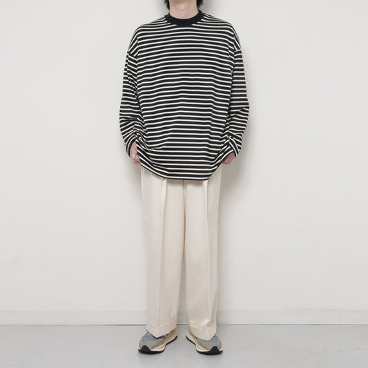  PLEATED WIDE TROUSERS ORGANIC COTTON TWILL  