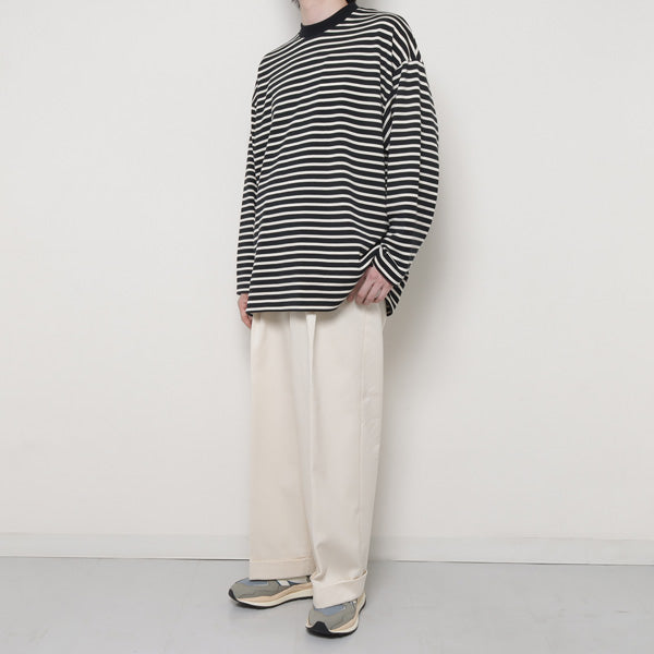 PLEATED WIDE TROUSERS ORGANIC COTTON TWILL