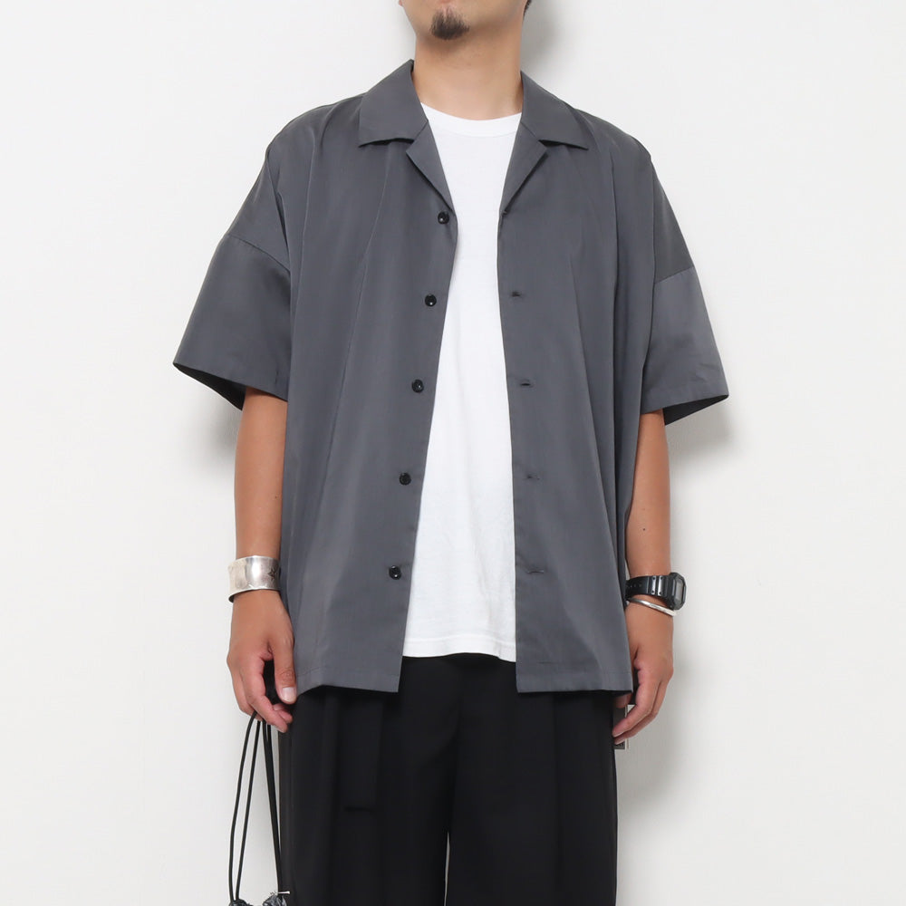 PE/LI POPLIN OPEN COLLAR S/S SHIRT