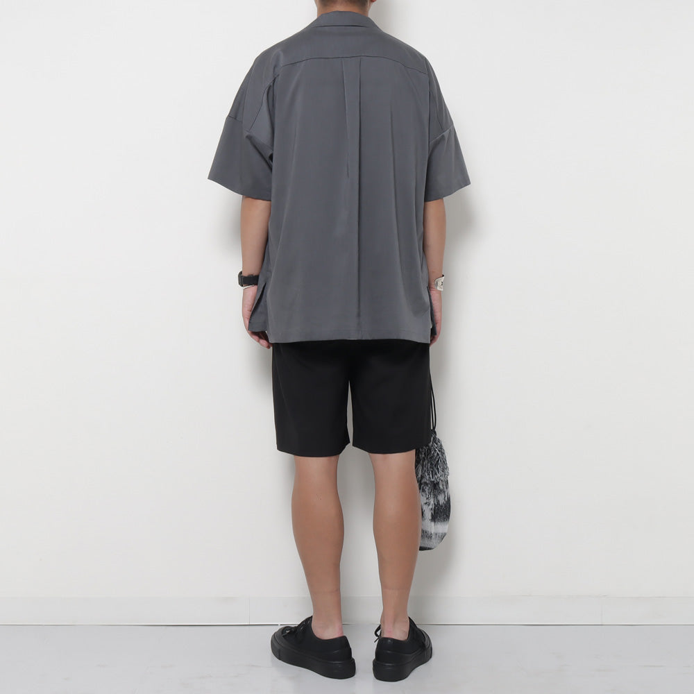 PE/LI POPLIN OPEN COLLAR S/S SHIRT