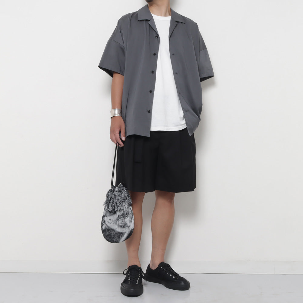 PE/LI POPLIN OPEN COLLAR S/S SHIRT