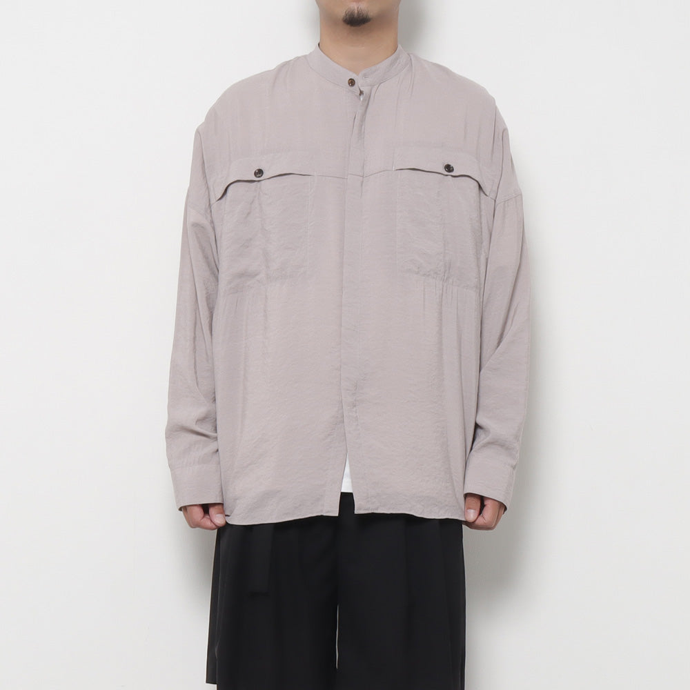 RY/NY LAWN OVERSIZED BAND COLLAR L/S SHIRT